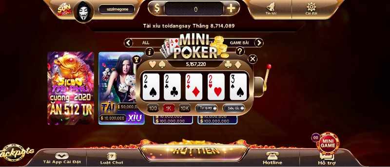 Bí quyết chơi game mini Poker Sunwin